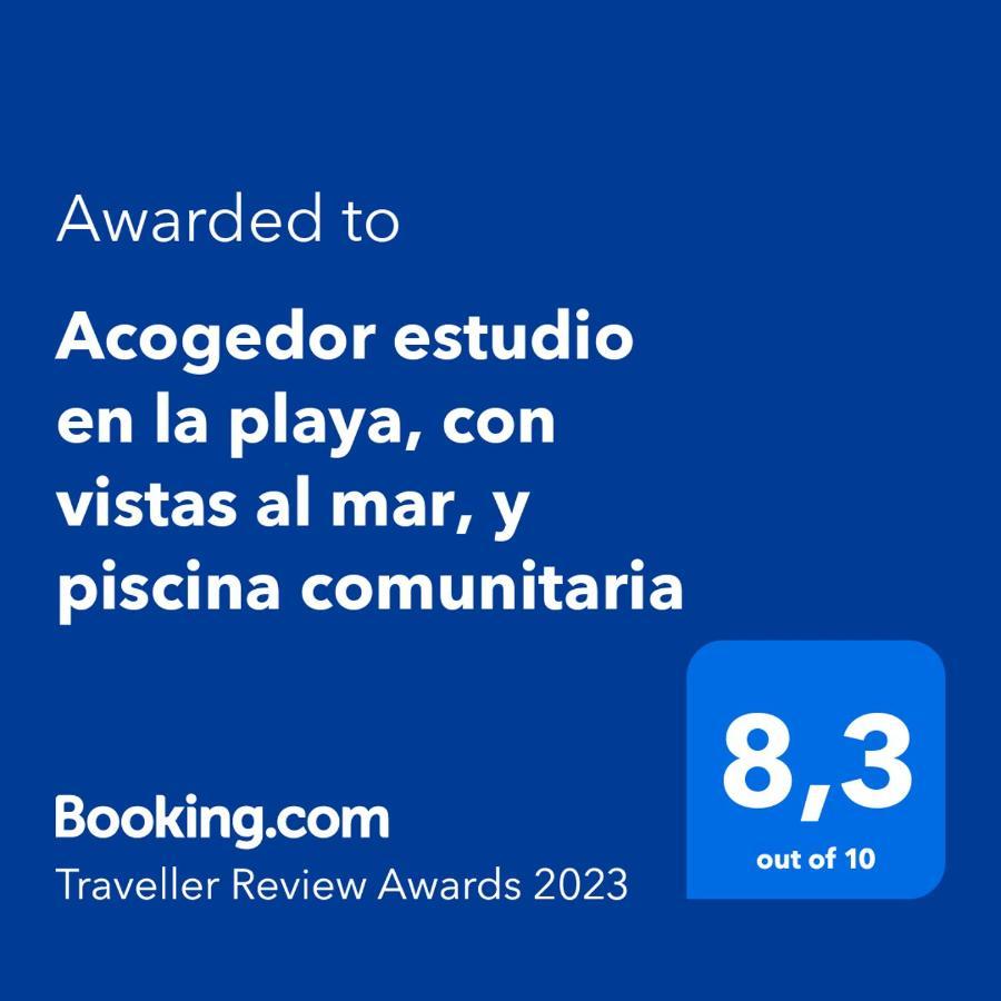 Acogedor Estudio En La Playa, Con Vistas Al Mar, Y Piscina Comunitaria 圣萨尔瓦多 外观 照片